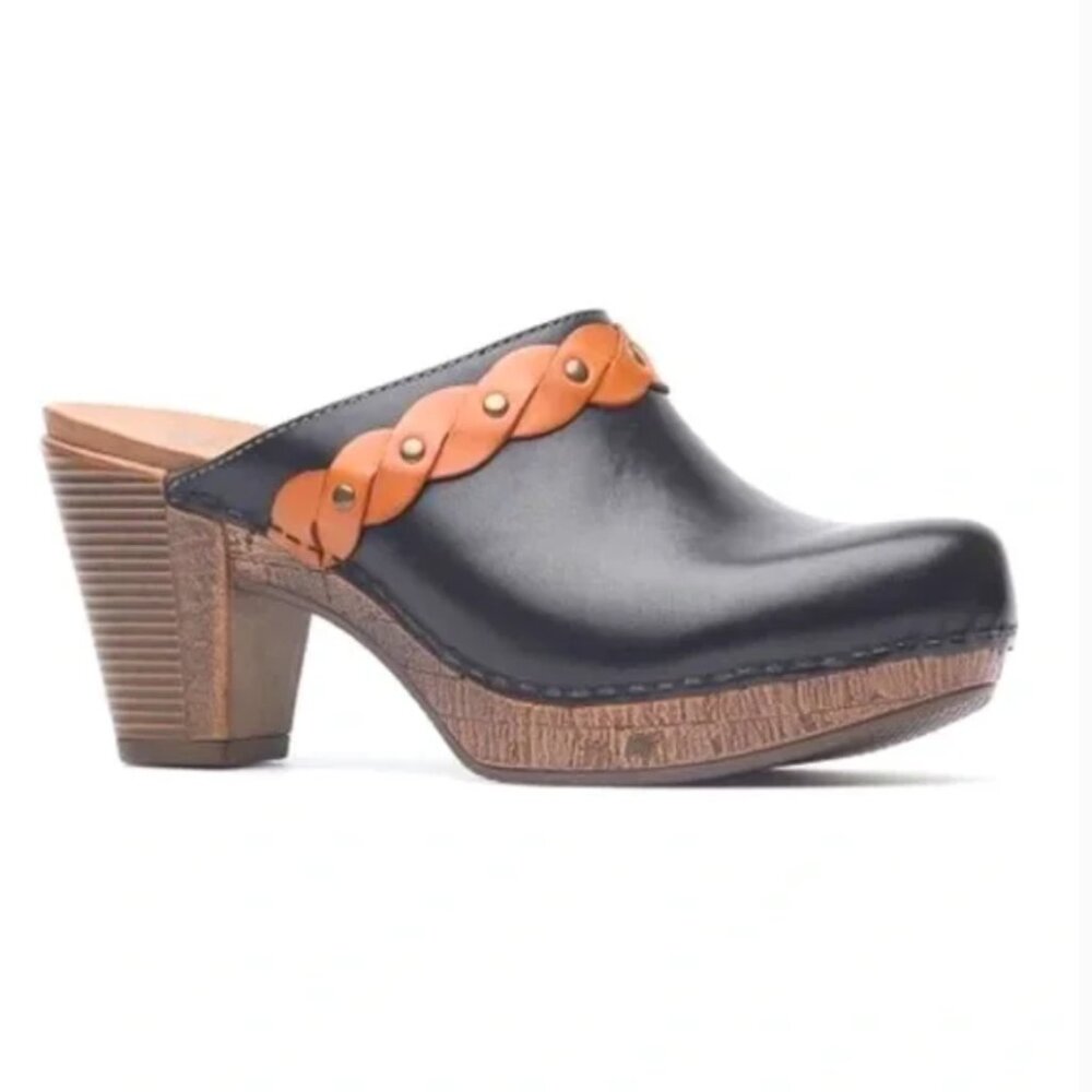 Dansko Rach Open Back Clogs With Braid Trim - image 1